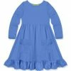 Wholesale 🧨 Simply Millie By Millie Loves Lily Marina Blue Ruffle-Accent Pocket A-Line 👗 Dress - Infant, Toddler & 👧 Girls For Kids 🔔