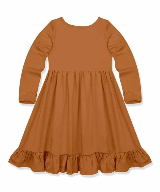 Best deal π€© Simply Millie By Millie Loves Lily Rust Ruffle-Accent Pocket A-Line π Dress - Infant, Toddler & π§ Girls For Kids π 2 Best deal π€© Simply Millie By Millie Loves Lily Rust Ruffle-Accent Pocket A-Line π Dress - Infant, Toddler & π§ Girls For Kids π - Image 2