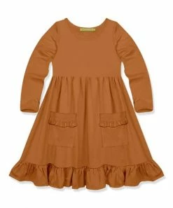 Best deal 🤩 Simply Millie By Millie Loves Lily Rust Ruffle-Accent Pocket A-Line 👗 Dress - Infant, Toddler & 👧 Girls For Kids 🌟