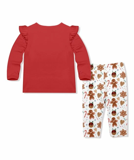 Coupon π₯° Little Millie Red Gingerbread Cookie Angel-Sleeve Tee & White Leggings - Infant For Kids π 2 Coupon π₯° Little Millie Red Gingerbread Cookie Angel-Sleeve Tee & White Leggings - Infant For Kids π - Image 2