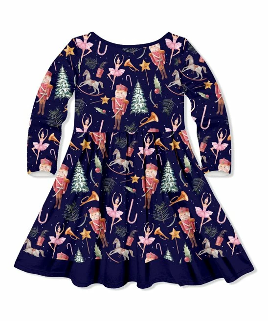 Flash Sale π€© Millie Loves Lily Dark Navy Nutcracker Dance Button-Front A-Line π Dress - π§ Girls For Kids π 2 Flash Sale π€© Millie Loves Lily Dark Navy Nutcracker Dance Button-Front A-Line π Dress - π§ Girls For Kids π - Image 2