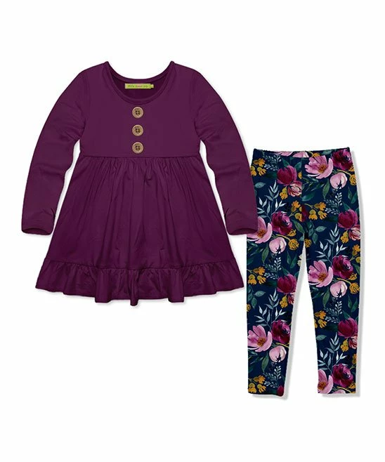 Best Sale β¨ Millie Loves Lily Plum Long Sleeve Babydoll Top & Navy Fall Petals Leggings - Infant, Toddler & π§ Girls For Kids π 1 Best Sale β¨ Millie Loves Lily Plum Long Sleeve Babydoll Top & Navy Fall Petals Leggings - Infant, Toddler & π§ Girls For Kids π