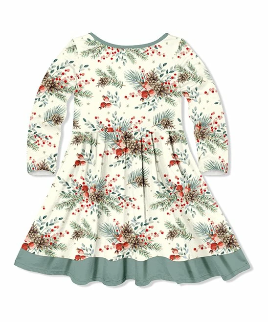 Budget π Millie Loves Lily Cream Holiday Pine Button-Up A-Line π Dress - Infant, Toddler & π§ Girls For Kids 𧨠2 Budget π Millie Loves Lily Cream Holiday Pine Button-Up A-Line π Dress - Infant, Toddler & π§ Girls For Kids 𧨠- Image 2