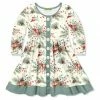 Budget 👍 Millie Loves Lily Cream Holiday Pine Button-Up A-Line 👗 Dress - Infant, Toddler & 👧 Girls For Kids 🧨