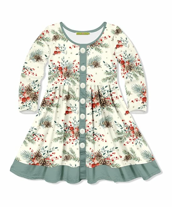 Budget π Millie Loves Lily Cream Holiday Pine Button-Up A-Line π Dress - Infant, Toddler & π§ Girls For Kids 𧨠1 Budget π Millie Loves Lily Cream Holiday Pine Button-Up A-Line π Dress - Infant, Toddler & π§ Girls For Kids π§¨