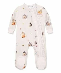 Cheapest 😀 Little Millie Light Pink Animal Zoo Ruffle-Trim Footie - Infant For Baby & Maternity ✨