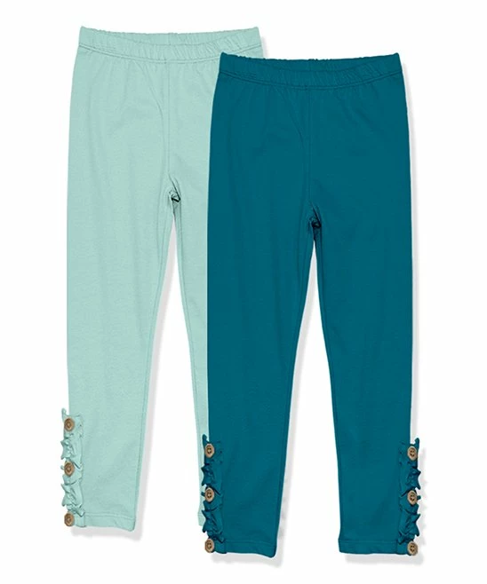 Hot Sale π₯ Millie Loves Lily Mint & Teal Button-Accent Ruffle-Trim Leggings Set - Infant, Toddler & π§ Girls For Kids β 1 Hot Sale π₯ Millie Loves Lily Mint & Teal Button-Accent Ruffle-Trim Leggings Set - Infant, Toddler & π§ Girls For Kids β