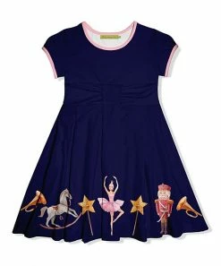 Top 10 🔔 Millie Loves Lily Navy & Pink Nutcracker Dance Bow Cap-Sleeve A-Line 👗 Dress - Toddler & 👧 Girls For Kids ✨