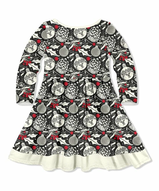 Discount π Millie Loves Lily Dark Gray Holiday Pinecones Button-Front A-Line π Dress - Toddler For Kids β 3 Discount π Millie Loves Lily Dark Gray Holiday Pinecones Button-Front A-Line π Dress - Toddler For Kids β - Image 3