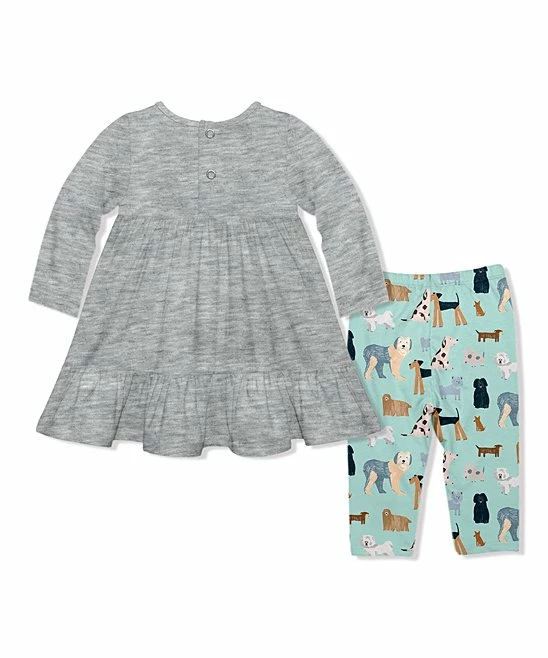 Best Pirce π Little Millie Heather Gray Long-Sleeve Babydoll π Dress & Mint πΆ Dog Leggings - Infant & Toddler For Kids π€© 3 Best Pirce π Little Millie Heather Gray Long-Sleeve Babydoll π Dress & Mint πΆ Dog Leggings - Infant & Toddler For Kids π€© - Image 3