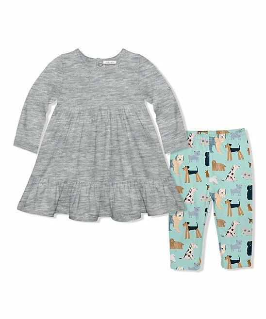 Best Pirce π Little Millie Heather Gray Long-Sleeve Babydoll π Dress & Mint πΆ Dog Leggings - Infant & Toddler For Kids π€© 1 Best Pirce π Little Millie Heather Gray Long-Sleeve Babydoll π Dress & Mint πΆ Dog Leggings - Infant & Toddler For Kids π€©