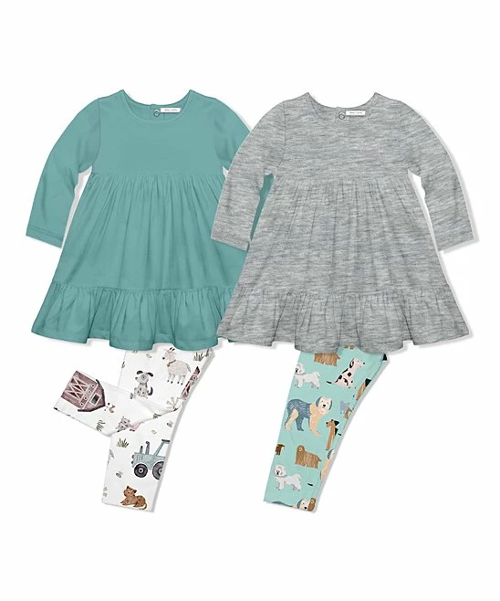 Budget π₯ Little Millie Nile Blue & White Baby Farm Animals Leggings Set - Infant & Toddler For Kids π 1 Budget π₯ Little Millie Nile Blue & White Baby Farm Animals Leggings Set - Infant & Toddler For Kids π