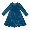 Discount ❤️ Millie Loves Lily Midnight Velour Pocket Ruffle-Hem Long-Sleeve A-Line 👗 Dress - Infant, Toddler & 👧 Girls For Kids 🌟