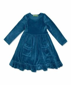Discount ❤️ Millie Loves Lily Midnight Velour Pocket Ruffle-Hem Long-Sleeve A-Line 👗 Dress - Infant, Toddler & 👧 Girls For Kids 🌟