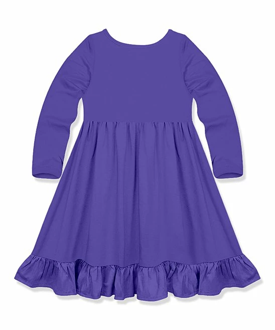 Promo β€οΈ Simply Millie By Millie Loves Lily Blue Iris Pocket Ruffle-Hem Long-Sleeve A-Line π Dress - Infant, Toddler & π§ Girls For Kids π 2 Promo β€οΈ Simply Millie By Millie Loves Lily Blue Iris Pocket Ruffle-Hem Long-Sleeve A-Line π Dress - Infant, Toddler & π§ Girls For Kids π - Image 2