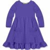 Promo ❤️ Simply Millie By Millie Loves Lily Blue Iris Pocket Ruffle-Hem Long-Sleeve A-Line 👗 Dress - Infant, Toddler & 👧 Girls For Kids 🎁