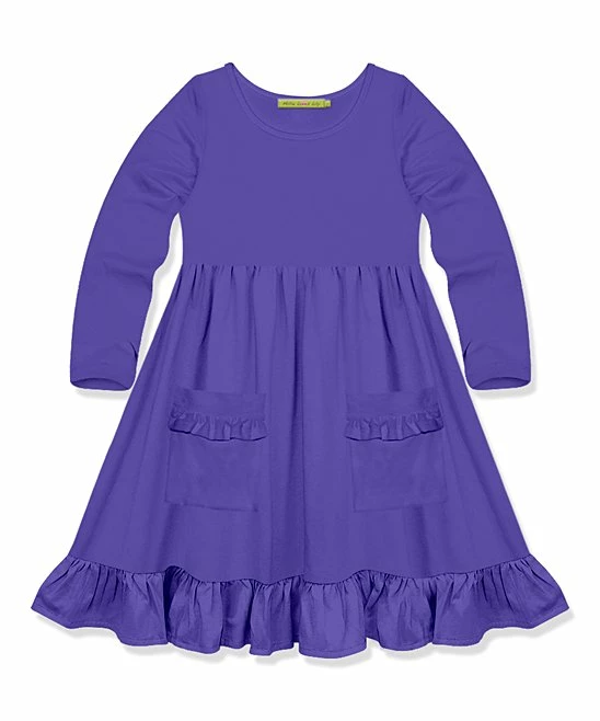 Promo β€οΈ Simply Millie By Millie Loves Lily Blue Iris Pocket Ruffle-Hem Long-Sleeve A-Line π Dress - Infant, Toddler & π§ Girls For Kids π 1 Promo β€οΈ Simply Millie By Millie Loves Lily Blue Iris Pocket Ruffle-Hem Long-Sleeve A-Line π Dress - Infant, Toddler & π§ Girls For Kids π