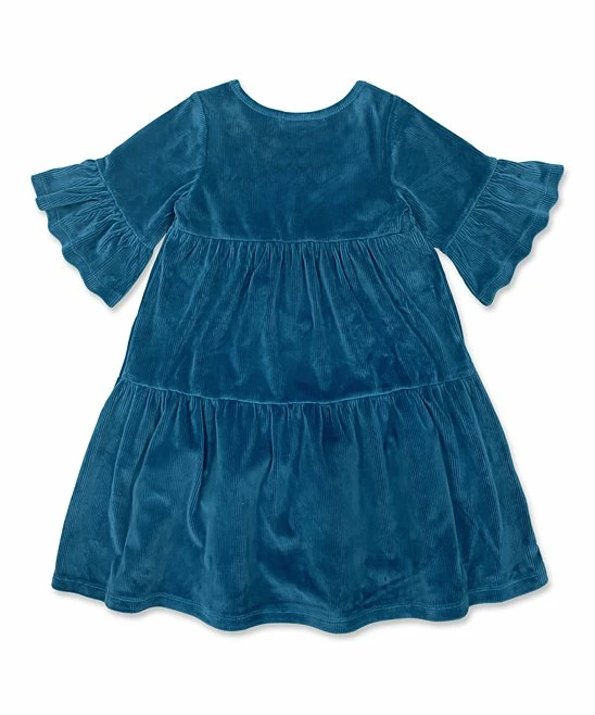 Buy β Millie Loves Lily Midnight Velour Tiered Trumpet-Sleeve A-Line π Dress - Infant, Toddler & π§ Girls For Kids π₯° 2 Buy β Millie Loves Lily Midnight Velour Tiered Trumpet-Sleeve A-Line π Dress - Infant, Toddler & π§ Girls For Kids π₯° - Image 2