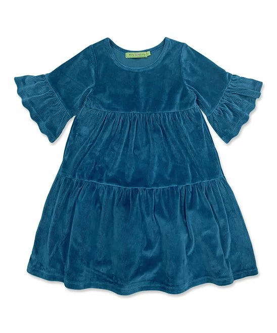 Buy β Millie Loves Lily Midnight Velour Tiered Trumpet-Sleeve A-Line π Dress - Infant, Toddler & π§ Girls For Kids π₯° 1 Buy β Millie Loves Lily Midnight Velour Tiered Trumpet-Sleeve A-Line π Dress - Infant, Toddler & π§ Girls For Kids π₯°