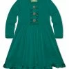 Flash Sale 💯 Simply Millie By Millie Loves Lily Ivy Green Button-Front A-Line 👗 Dress - Infant, Toddler & 👧 Girls For Kids 🎁