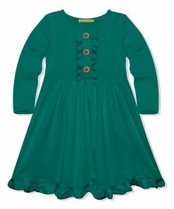 Flash Sale 💯 Simply Millie By Millie Loves Lily Ivy Green Button-Front A-Line 👗 Dress - Infant, Toddler & 👧 Girls For Kids 🎁