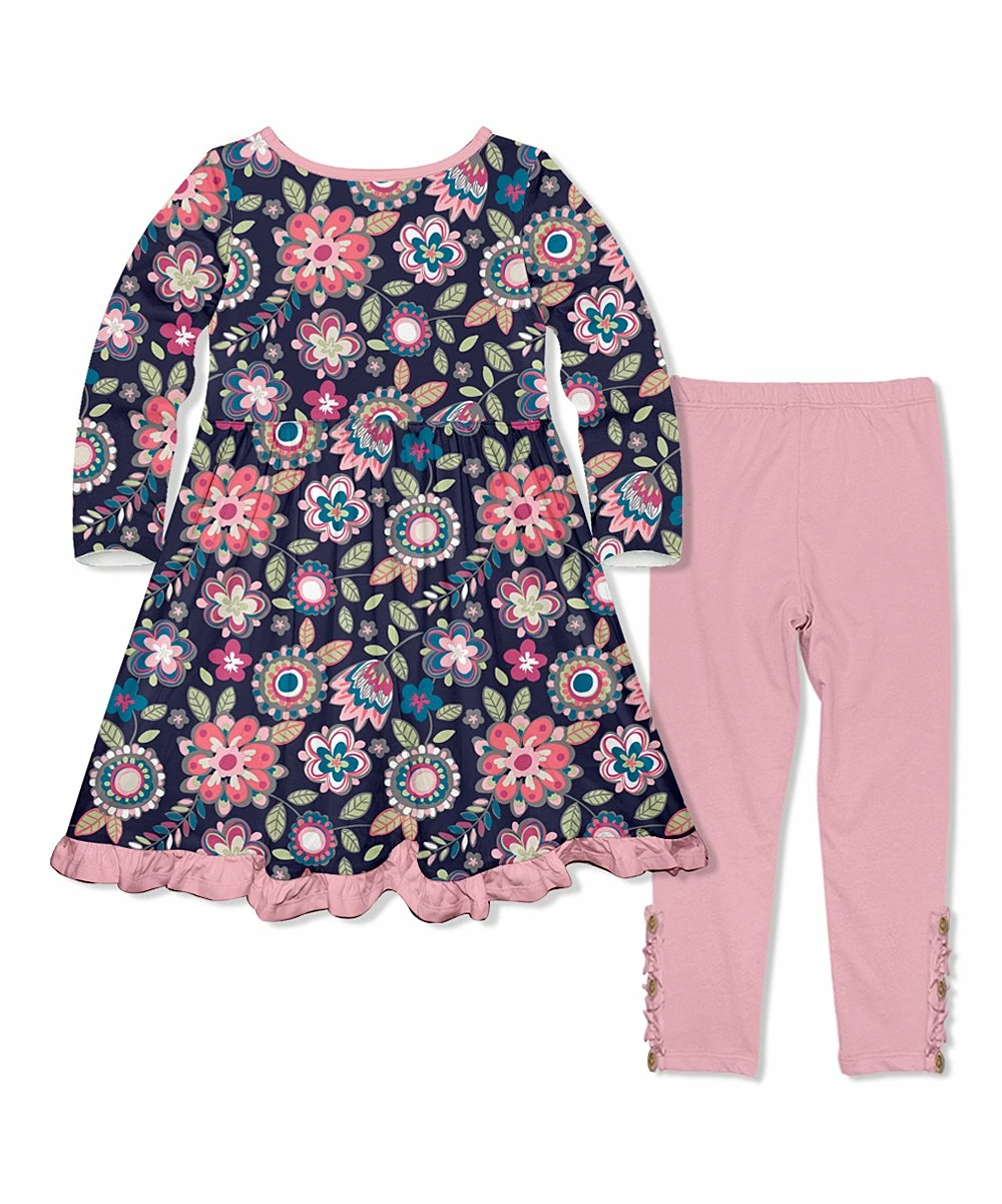 Top 10 𧨠Millie Loves Lily Navy Floral Emeline Button-Front A-Line π Dress & Dusty Pink Leggings - Infant, Toddler & π§ Girls For Kids β¨ 2 Top 10 𧨠Millie Loves Lily Navy Floral Emeline Button-Front A-Line π Dress & Dusty Pink Leggings - Infant, Toddler & π§ Girls For Kids β¨ - Image 2