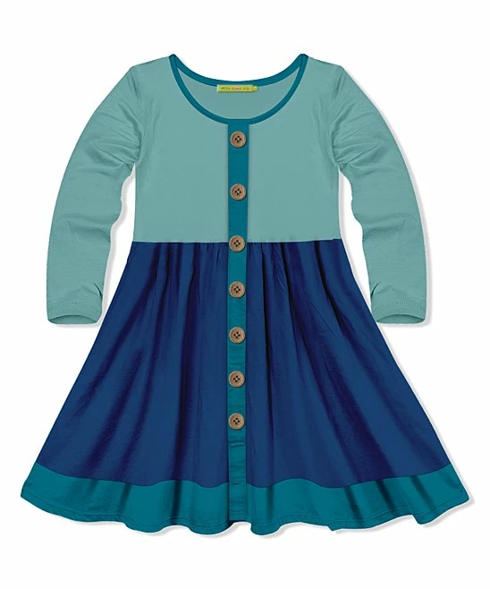 Deals π Simply Millie By Millie Loves Lily Nile Blue & Navy Color Block Button-Up A-Line π Dress - Infant, Toddler & π§ Girls For Kids π 1 Deals π Simply Millie By Millie Loves Lily Nile Blue & Navy Color Block Button-Up A-Line π Dress - Infant, Toddler & π§ Girls For Kids π