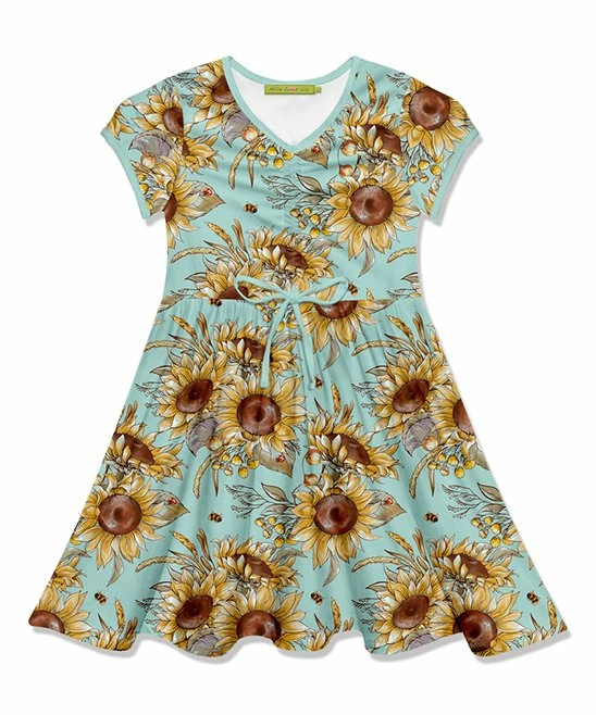 Best deal π Millie Loves Lily Mint Sunflower & Ladybug Bow-Waist Cap-Sleeve A-Line π Dress - Infant, Toddler & π§ Girls For Kids β 1 Best deal π Millie Loves Lily Mint Sunflower & Ladybug Bow-Waist Cap-Sleeve A-Line π Dress - Infant, Toddler & π§ Girls For Kids β
