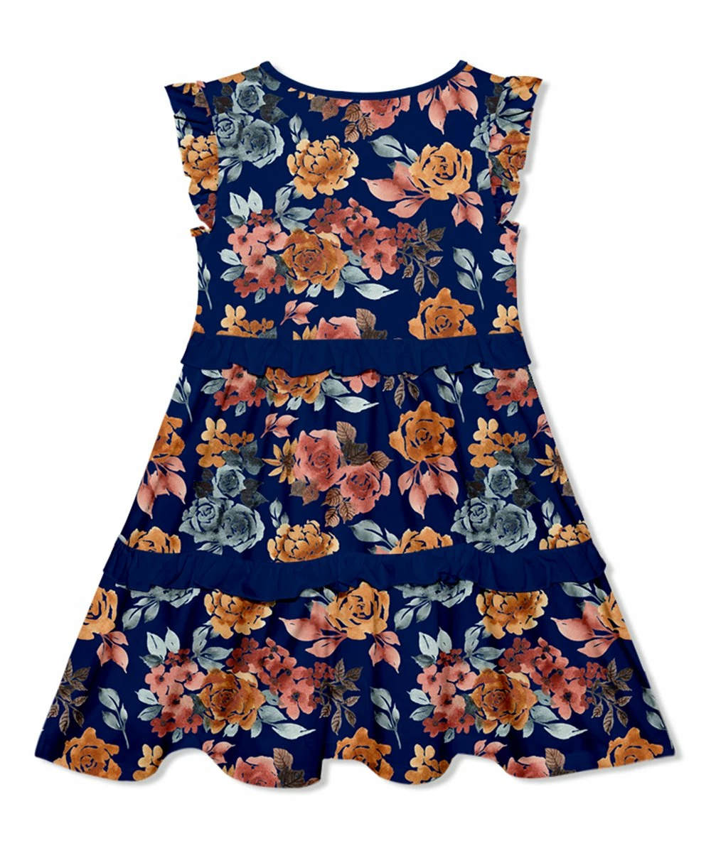 Coupon π Millie Loves Lily Navy & Orange Autumn Florals Ruffle-Tiered A-Line π Dress - Infant, Toddler & π§ Girls For Kids β 3 Coupon π Millie Loves Lily Navy & Orange Autumn Florals Ruffle-Tiered A-Line π Dress - Infant, Toddler & π§ Girls For Kids β - Image 3