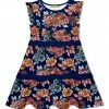 Coupon 😍 Millie Loves Lily Navy & Orange Autumn Florals Ruffle-Tiered A-Line 👗 Dress - Infant, Toddler & 👧 Girls For Kids ⭐