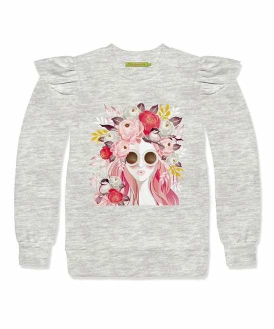 Best Sale 𧨠Millie Loves Lily Heather Gray Girl Flower Angel-Sleeve Sweatshirt - Infant, Toddler & π§ Girls For Kids π 1 Best Sale 𧨠Millie Loves Lily Heather Gray Girl Flower Angel-Sleeve Sweatshirt - Infant, Toddler & π§ Girls For Kids π