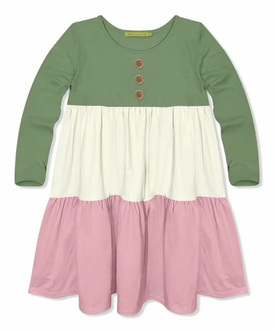 Flash Sale β€οΈ Simply Millie By Millie Loves Lily Loden Frost & Cream Button-Front Long-Sleeve Tiered π Dress - Infant, Toddler & π§ Girls For Kids π 1 Flash Sale β€οΈ Simply Millie By Millie Loves Lily Loden Frost & Cream Button-Front Long-Sleeve Tiered π Dress - Infant, Toddler & π§ Girls For Kids π
