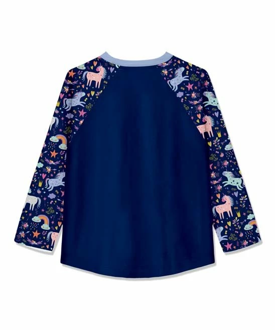 Discount π Millie Loves Lily Navy Unicorn Playground Long-Sleeve Raglan Tee - Infant, Toddler & π§ Girls For Kids π 3 Discount π Millie Loves Lily Navy Unicorn Playground Long-Sleeve Raglan Tee - Infant, Toddler & π§ Girls For Kids π - Image 3