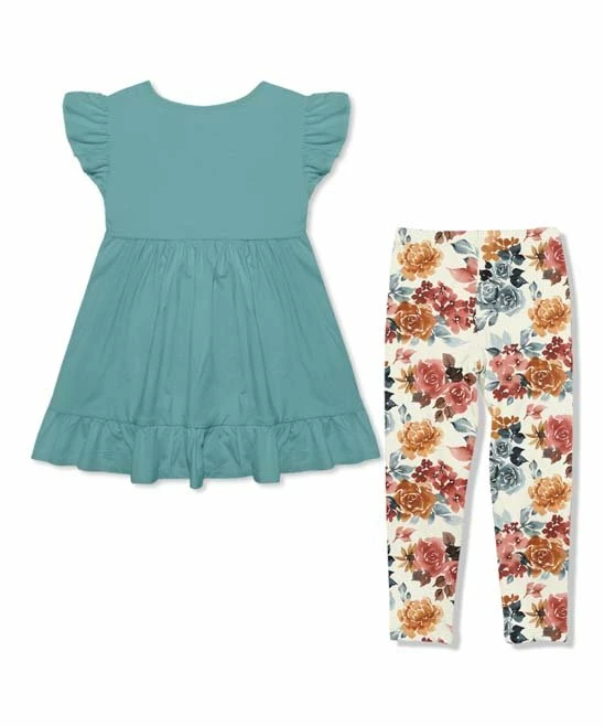 Best deal π Millie Loves Lily Nile Blue Angel-Sleeve Babydoll Top & Autumn Florals Leggings - Infant, Toddler & π§ Girls For Kids βοΈ 3 Best deal π Millie Loves Lily Nile Blue Angel-Sleeve Babydoll Top & Autumn Florals Leggings - Infant, Toddler & π§ Girls For Kids βοΈ - Image 3