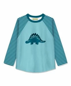 Deals ⭐ Millie Loves Lily Light Turquoise Roaming Dino Long-Sleeve Raglan Tee - Infant, Toddler & 👧 Girls For Kids 🥰