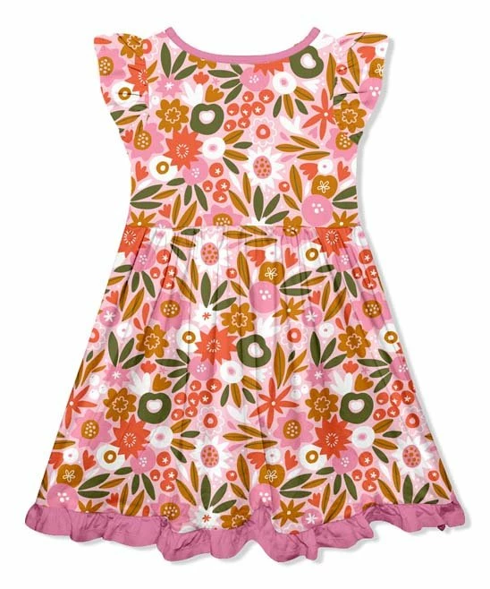 Budget π Millie Loves Lily Pink Optic Floral Button-Front Angel-Sleeve π Dress - Infant, Toddler & π§ Girls For Kids π 3 Budget π Millie Loves Lily Pink Optic Floral Button-Front Angel-Sleeve π Dress - Infant, Toddler & π§ Girls For Kids π - Image 3