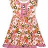 Budget 👍 Millie Loves Lily Pink Optic Floral Button-Front Angel-Sleeve 👗 Dress - Infant, Toddler & 👧 Girls For Kids 🛒