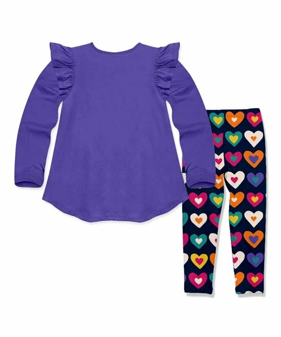Top 10 β¨ Millie Loves Lily Blue Iris Ruffle Long-Sleeve Hi-Low Top & Graphic Hearts Leggings - Infant, Toddler & π§ Girls For Kids βοΈ 4 Top 10 β¨ Millie Loves Lily Blue Iris Ruffle Long-Sleeve Hi-Low Top & Graphic Hearts Leggings - Infant, Toddler & π§ Girls For Kids βοΈ - Image 4