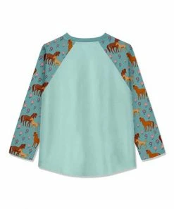 Promo 🧨 Millie Loves Lily Mint Pony Flower Long-Sleeve Raglan Tee - Infant, Toddler & 👧 Girls For Baby & Maternity 🌟 -Little Millie-shop zu110541795 alt 2 tm1668453079