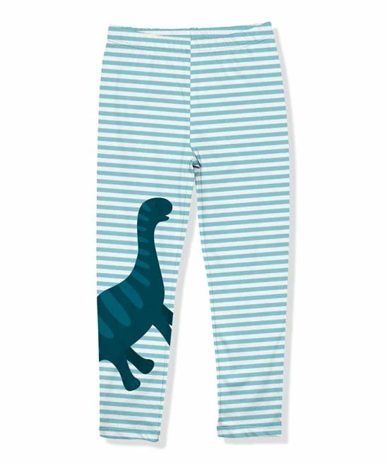 Best deal π Millie Loves Lily Turquoise Stripe Dino Leggings - Toddler & π§ Girls For Kids π 1 Best deal π Millie Loves Lily Turquoise Stripe Dino Leggings - Toddler & π§ Girls For Kids π