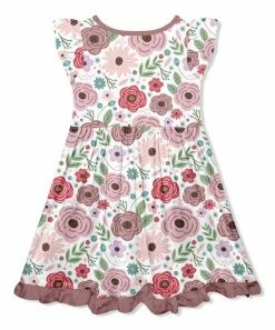 Promo ✨ Millie Loves Lily White Roses Button-Front Angel-Sleeve 👗 Dress - Infant, Toddler & 👧 Girls For Kids ✨ -Little Millie-shop zu110542002 alt 2 tm1668453763