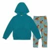 Coupon 🔥 Millie Loves Lily Teal Waffle-Knit Pocket Hoodie & Pony Flower Leggings - Infant, Toddler & 👧 Girls For Kids 🧨