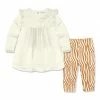 Top 10 💯 Little Millie Cream Ruffle A-Line 👗 Dress & Rust Zebra Leggings - Infant & Toddler For Kids 🧨