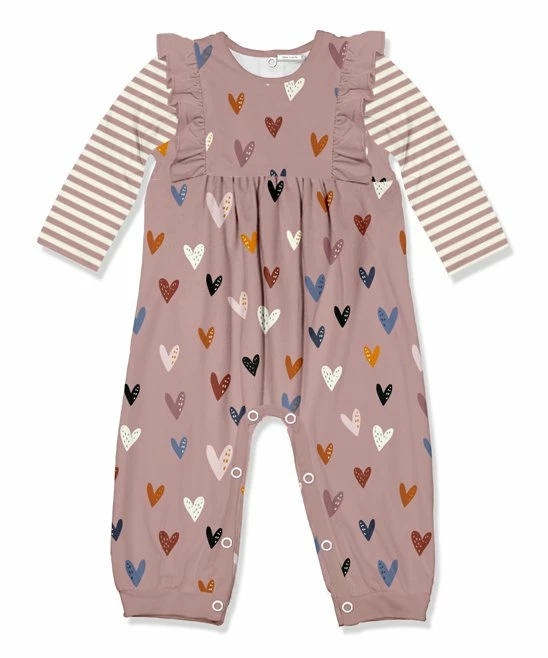 Best Sale π₯ Little Millie Mauve Hearts Ruffle-Trim Playsuit - Infant & Toddler For Kids π 1 Best Sale π₯ Little Millie Mauve Hearts Ruffle-Trim Playsuit - Infant & Toddler For Kids π