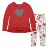 Best reviews of ✨ Millie Loves Lily Red Heart Ruffle-Hem Sweatshirt & White Hearts Leggings - Infant, Toddler & 👧 Girls For Kids 👍