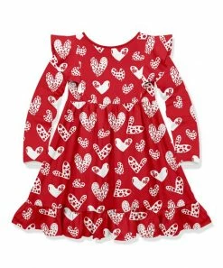 Cheap 🛒 Millie Loves Lily Red & White Hearts Long-Sleeve A-Line 👗 Dress - Infant, Toddler & 👧 Girls For Kids 🎁 -Little Millie-shop zu110860099 alt 2 tm1669666846