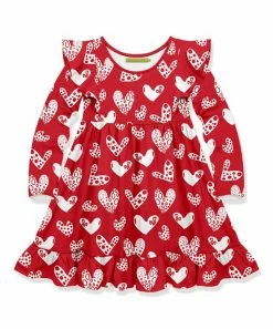 Cheap 🛒 Millie Loves Lily Red & White Hearts Long-Sleeve A-Line 👗 Dress - Infant, Toddler & 👧 Girls For Kids 🎁