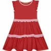 Best reviews of 🌟 Millie Loves Lily Red & Dusty Pink Angel-Sleeve Ruffle-Tier A-Line 👗 Dress - Infant, Toddler & 👧 Girls For Kids ❤️