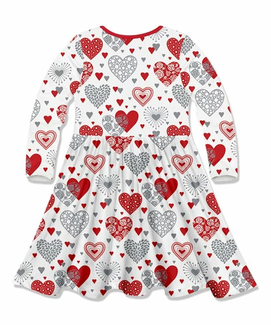 Deals β Millie Loves Lily White & Gray Hearts Bow-Accent Long-Sleeve A-Line π Dress - Infant, Toddler & π§ Girls For Kids π₯° 3 Deals β Millie Loves Lily White & Gray Hearts Bow-Accent Long-Sleeve A-Line π Dress - Infant, Toddler & π§ Girls For Kids π₯° - Image 3