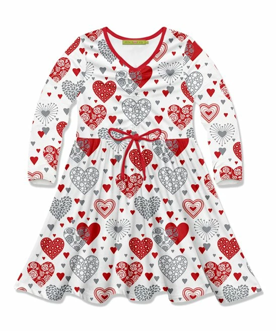 Deals β Millie Loves Lily White & Gray Hearts Bow-Accent Long-Sleeve A-Line π Dress - Infant, Toddler & π§ Girls For Kids π₯° 1 Deals β Millie Loves Lily White & Gray Hearts Bow-Accent Long-Sleeve A-Line π Dress - Infant, Toddler & π§ Girls For Kids π₯°